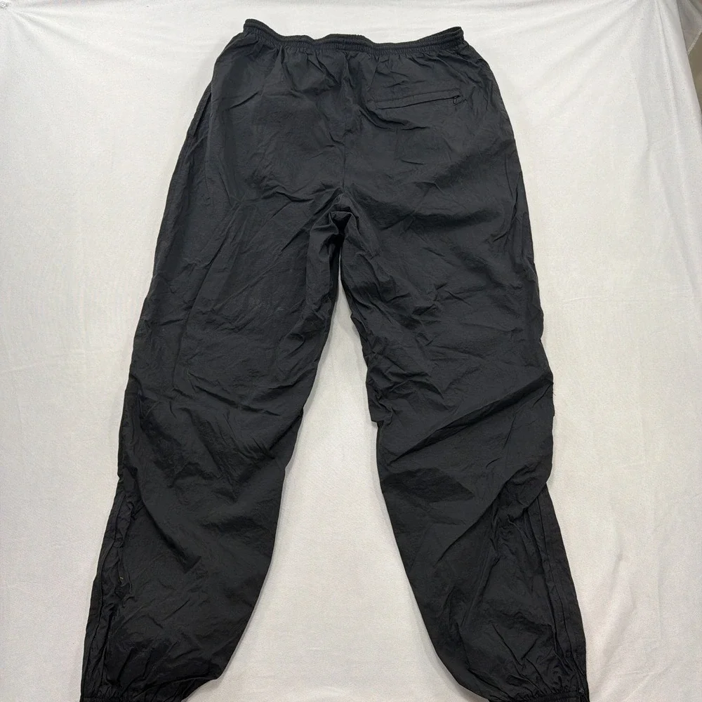 Nike Track Pants Vintage Windbreaker Nylon Lined Zipper Cuff Black Mens Large